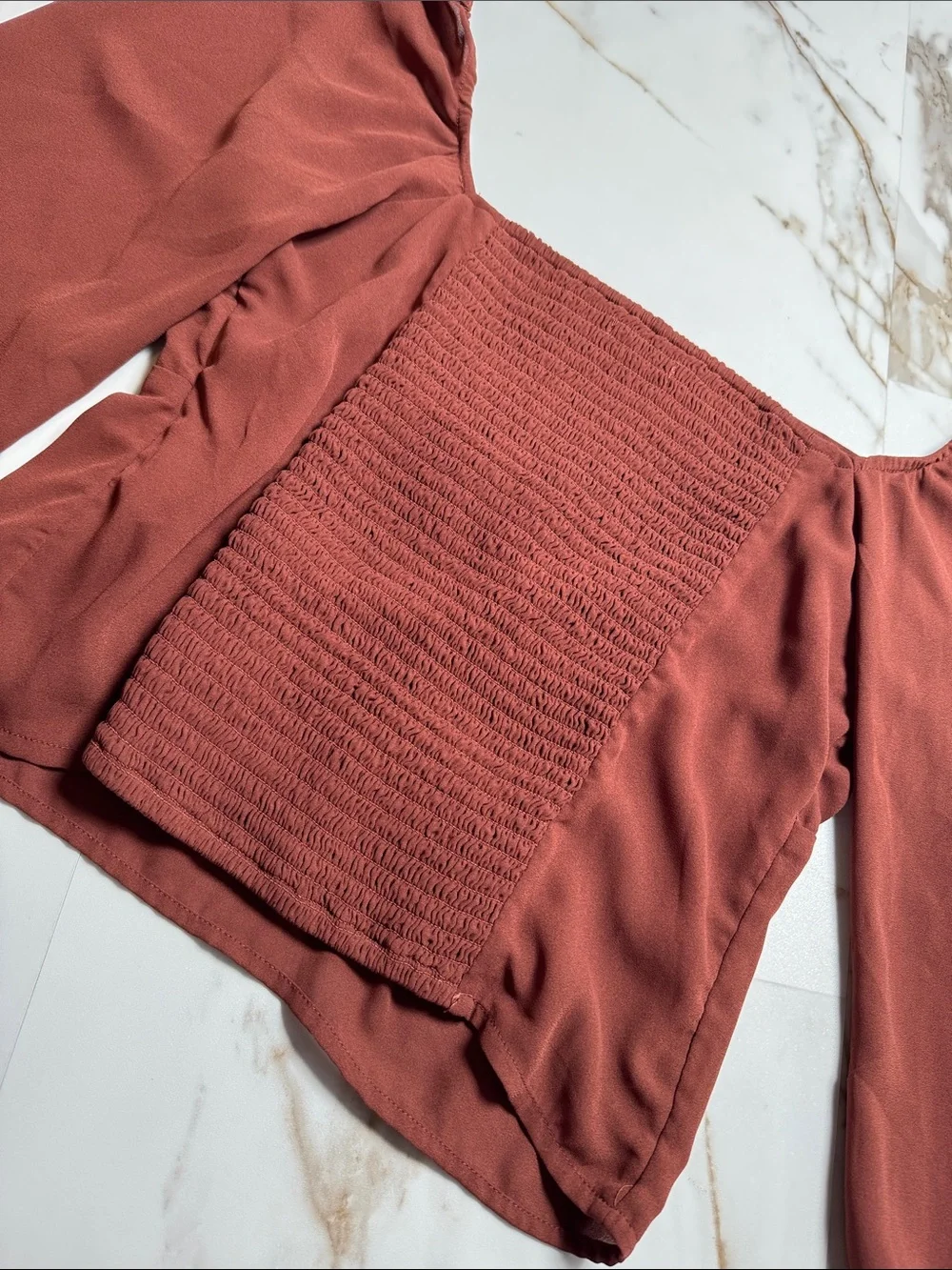Abercrombie & Fitch Square Neck Puff Sleeve Blouse Sz M Fall Back to school